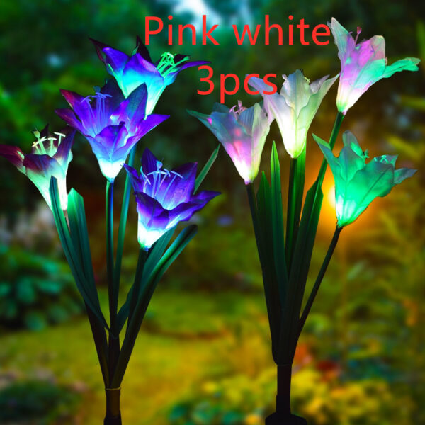 Outdoor Solar Garden Light Waterproof 7 LED Colorful Color Lawn Light Lily Fairy Lights Christmas Decoration Patio Lighting - Image 4