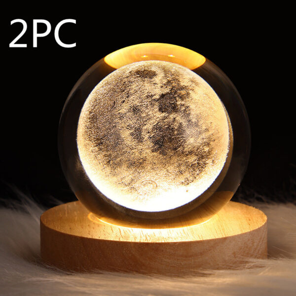 Luminous Starry Sky And Planets Moon Moon Crystal Ball Small Night Lamp Projection Ambience Light Creative Gift New Strange Gift - Image 5