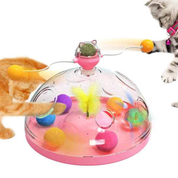 Meows Windmill Funny Cat Toys Interactive Multifunctional Turntable Pet Educational Toys With Catnip Luminous Ball Pinwheel Toys Pet Products - Image 2