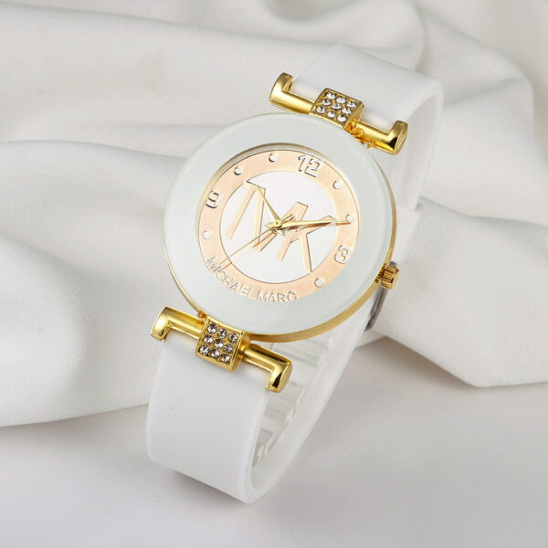 Fashion Women's Diamond Silicone Strap Quartz Watch - Image 3