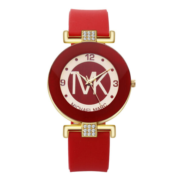 Fashion Women's Diamond Silicone Strap Quartz Watch - Image 2