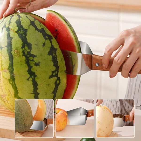 New Watermelon Splitter Watermelon Cutting Artifact 430 Stainless Steel Cutting Piece Splitter Household Melon Triangle Cutting Knife Fruit Knife Kitchen Gadgets - Image 3