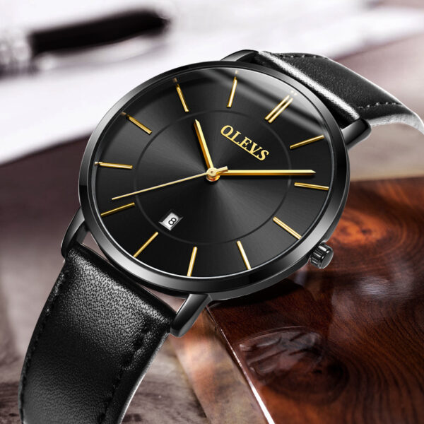 Fashion Casual Watch Men Luxury Brand Mens Watches Leather Sport Waterproof Auto Date Quartz Wristwatch - Image 4