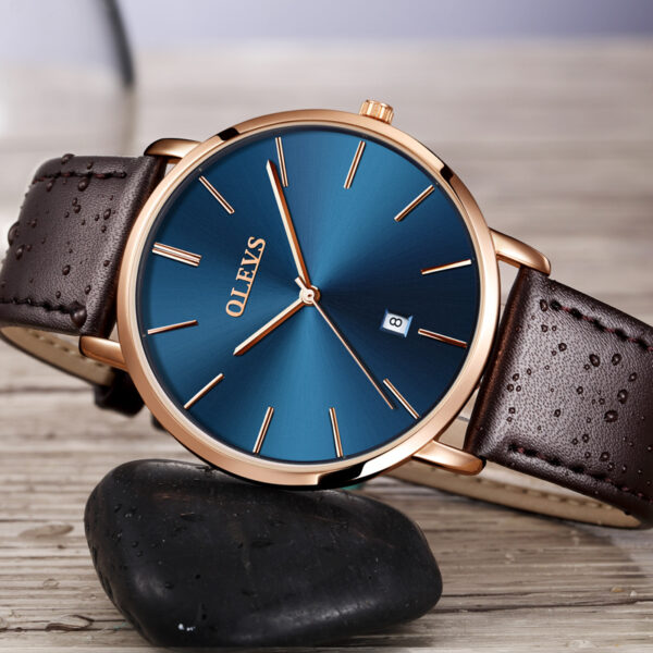 Fashion Casual Watch Men Luxury Brand Mens Watches Leather Sport Waterproof Auto Date Quartz Wristwatch - Image 3